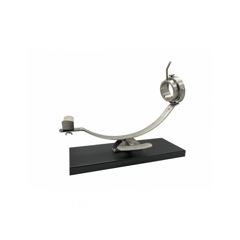 Jamonero profesional Flores Cortés con sistema balancín y giratorio y base negra elegante