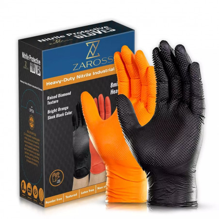 Guantes de nitrilo ZAROSS – Caja de 100 unidades en dos colores