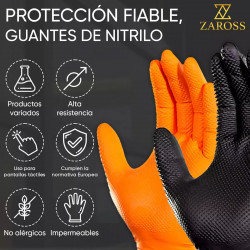 Guantes ZAROSS textura diamante – Detalle del relieve antideslizante