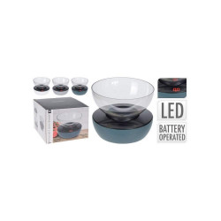 Vista lateral de la báscula de cocina compacta EH Excellent Houseware con el bol de pesaje colocado